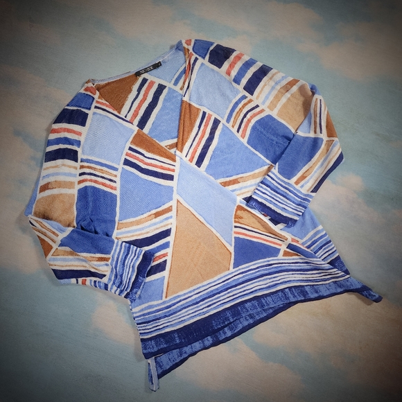 Lightweight Geometric NIC+ZOE Open Front Cardigan - Picture 1 of 11